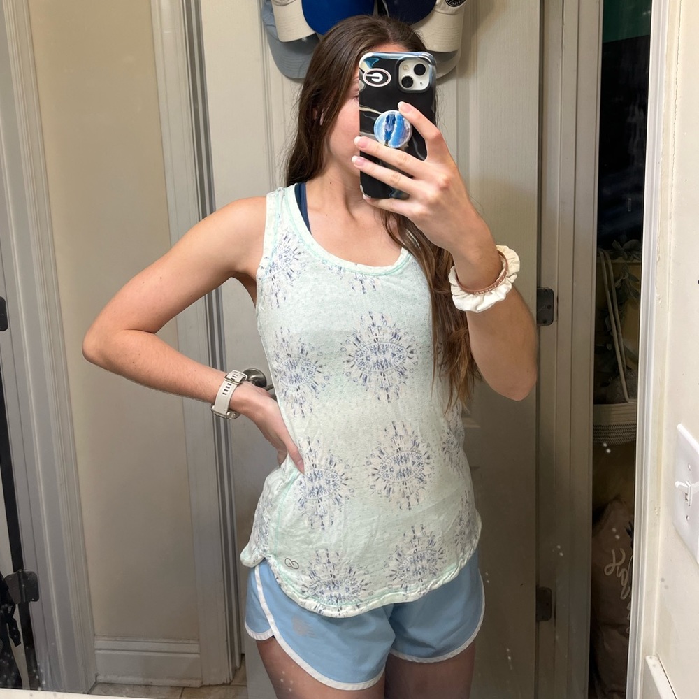 Calia by Carrie Underwood Teal Tie Dye Tank Top